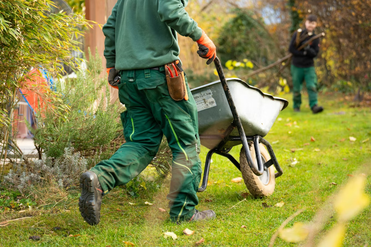 Landscaping team at work